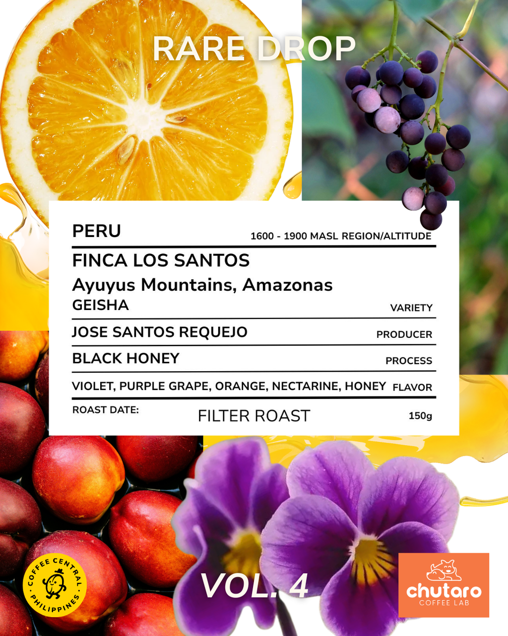 [PRE-ORDER] PERU - FINCA LOS SANTOS - GEISHA BLACK HONEY 150g