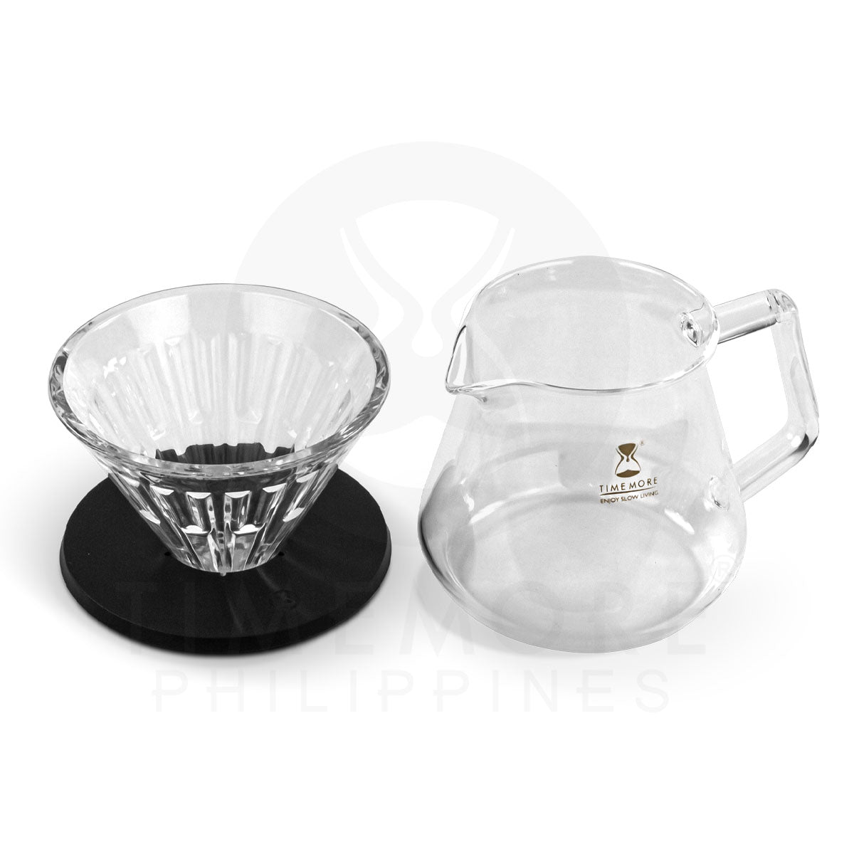 TIMEMORE 360ml Server Glass Dripper 01 Black Filter Paper 01 100 Pcs. Bundle