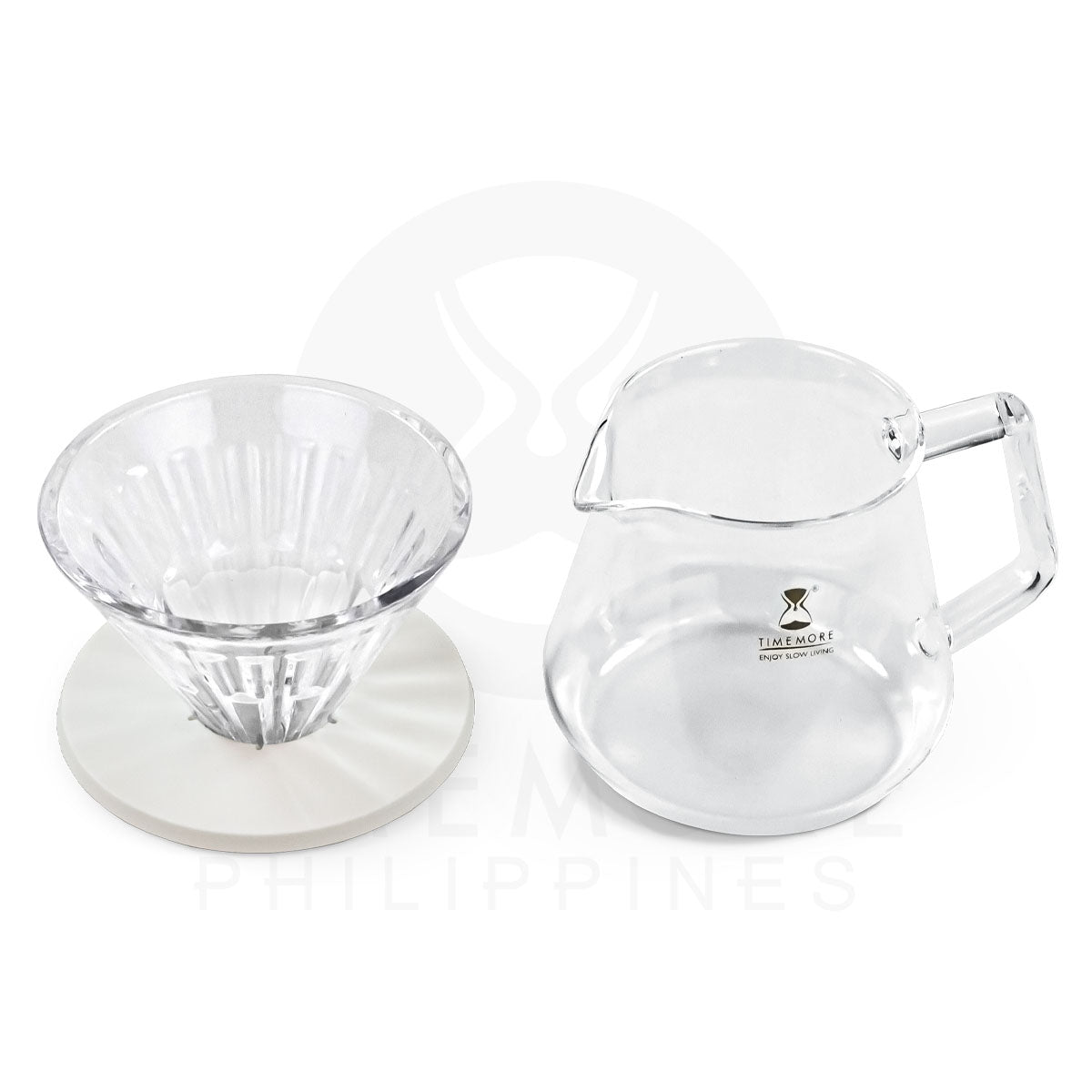 TIMEMORE 360ml Server Glass Dripper 01 White Filter Paper 01 100 Pcs. Bundle