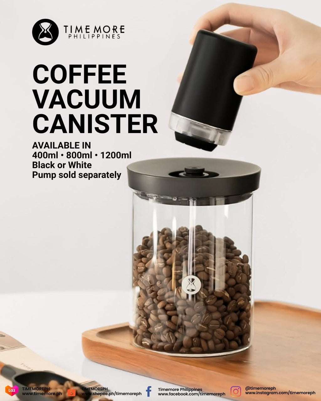 TIMEMORE Vacuum Sealed Glass Canister Jar