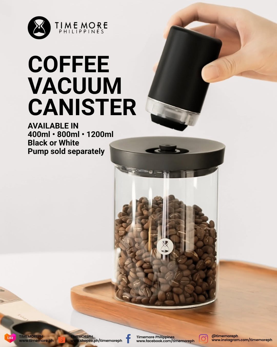 TIMEMORE Vacuum Sealed Glass Canister Jar