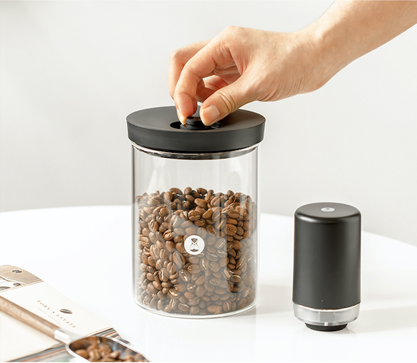 TIMEMORE Coffee Vacuum Canister 400ml 800ml 1200ml Black White Lid